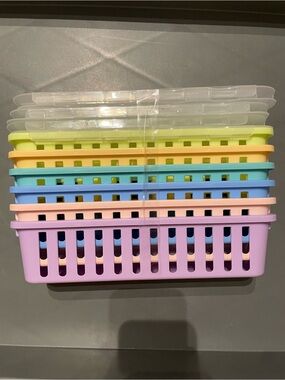 Up & Up 6pk Small Baskets with Lids Pastel colorway New